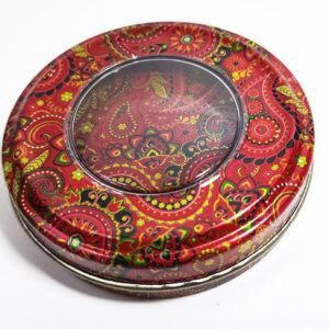 Saffron metal can,ظرف الزعفران المعدني