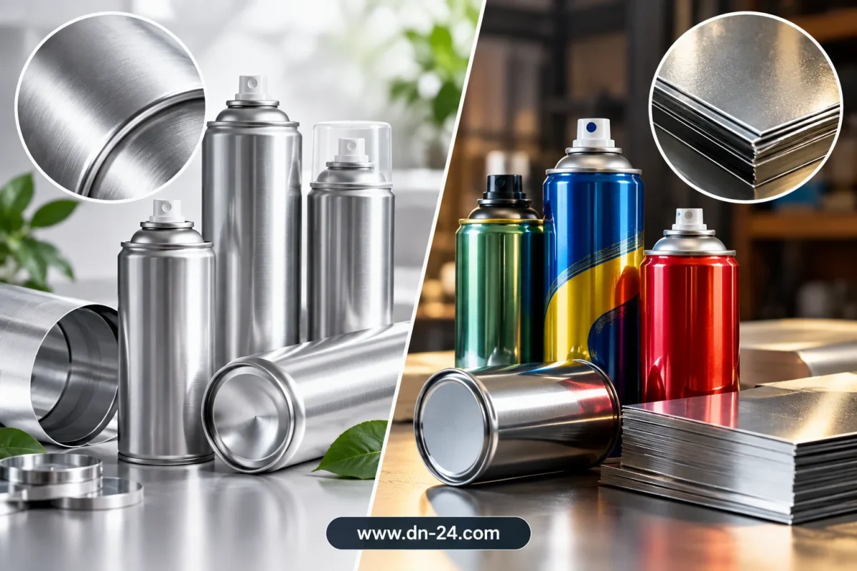تفاوت قوطی اسپری آلومینیومی و تین‌پلیت؛ کدام برای محصول شما مناسب‌تر است؟